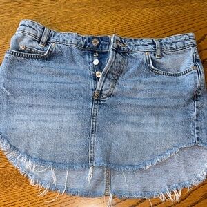 We The Free Blue Denim Skirt